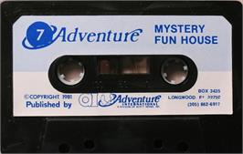 Cartridge artwork for Mystery Fun House on the Atari 8-bit.