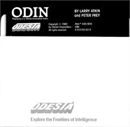 Cartridge artwork for Odin on the Atari 8-bit.
