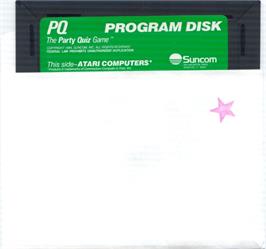 Cartridge artwork for PQ: The Party Quiz Game on the Atari 8-bit.