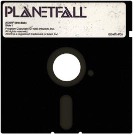Cartridge artwork for Planetfall (Argus Press Software) on the Atari 8-bit.