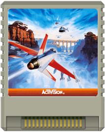 Cartridge artwork for River Raid on the Atari 8-bit.