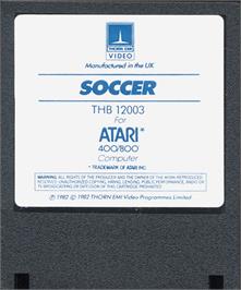 Cartridge artwork for Soccer on the Atari 8-bit.