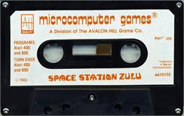 Cartridge artwork for Space Station Zulu on the Atari 8-bit.