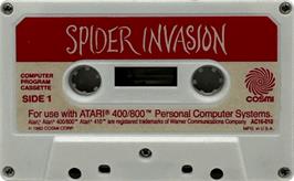Cartridge artwork for Spider Invasion on the Atari 8-bit.
