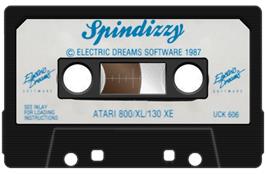 Cartridge artwork for Spindizzy on the Atari 8-bit.