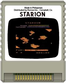 Cartridge artwork for Starion on the Atari 8-bit.