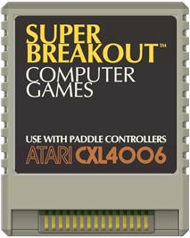 Cartridge artwork for Super Breakout on the Atari 8-bit.