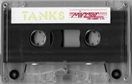 Cartridge artwork for Tanks on the Atari 8-bit.