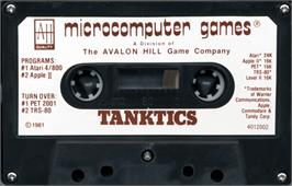 Cartridge artwork for Tanktics on the Atari 8-bit.