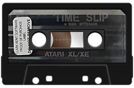 Cartridge artwork for Timeslip on the Atari 8-bit.
