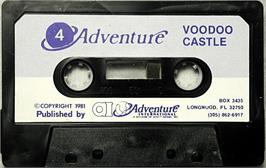 Cartridge artwork for Voodoo Castle on the Atari 8-bit.