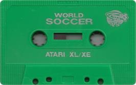 Cartridge artwork for World Soccer on the Atari 8-bit.