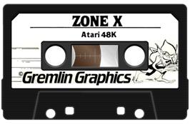 Cartridge artwork for Zone X on the Atari 8-bit.