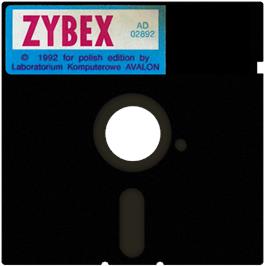 Cartridge artwork for Zybex on the Atari 8-bit.