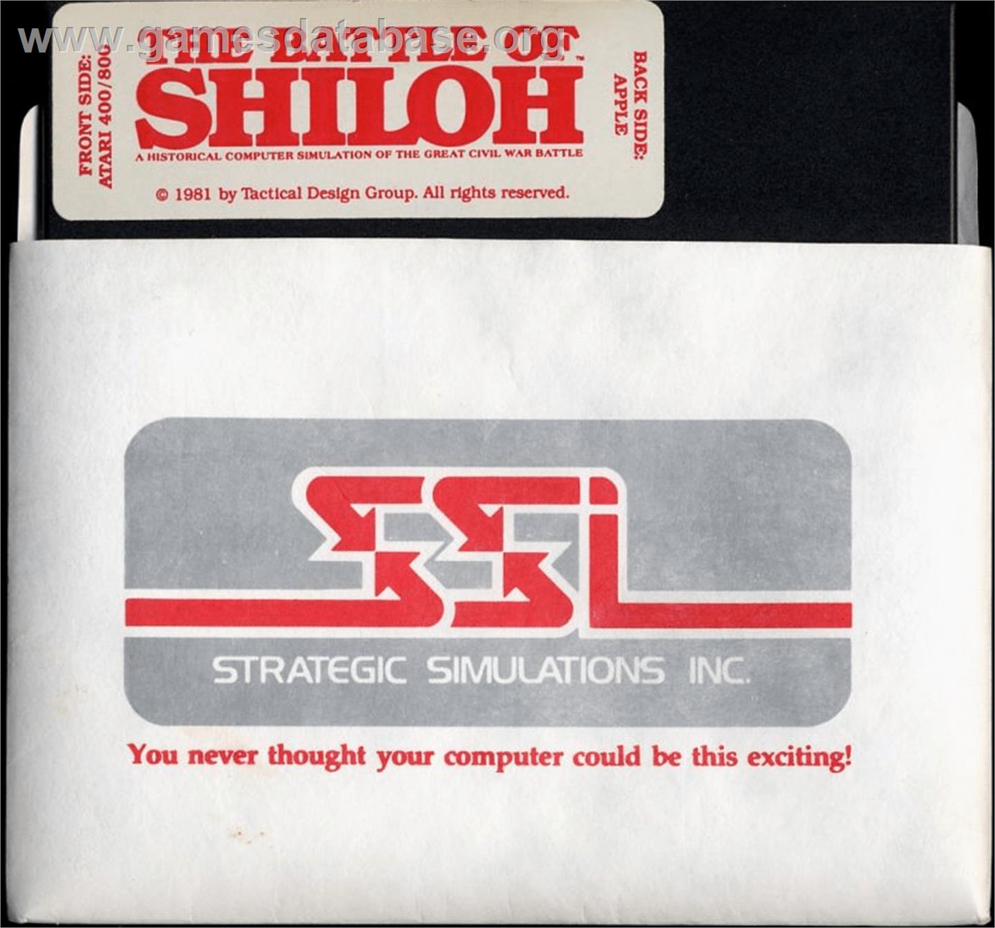 Battle of Shiloh - Atari 8-bit - Artwork - Cartridge