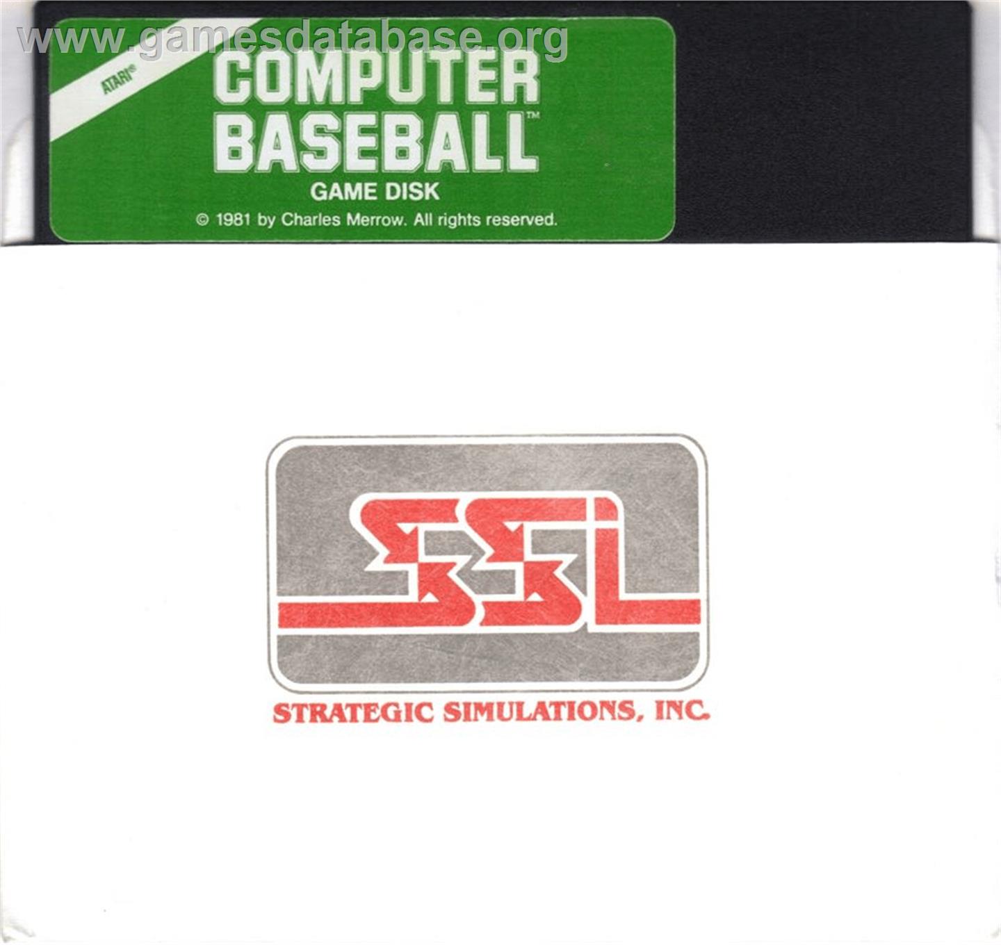 Computer Baseball - Atari 8-bit - Artwork - Cartridge