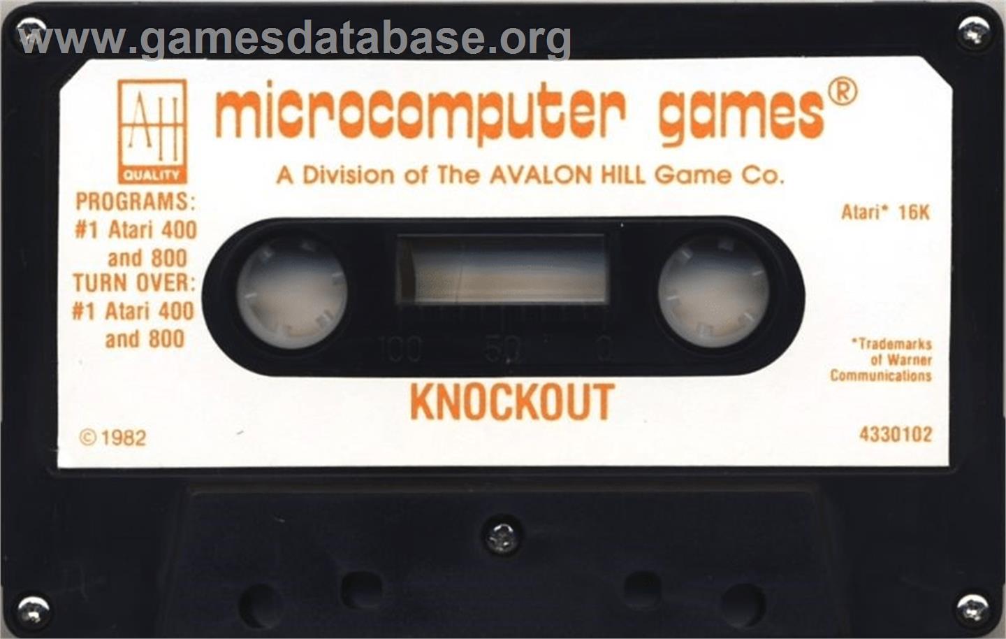 Knockout - Atari 8-bit - Artwork - Cartridge