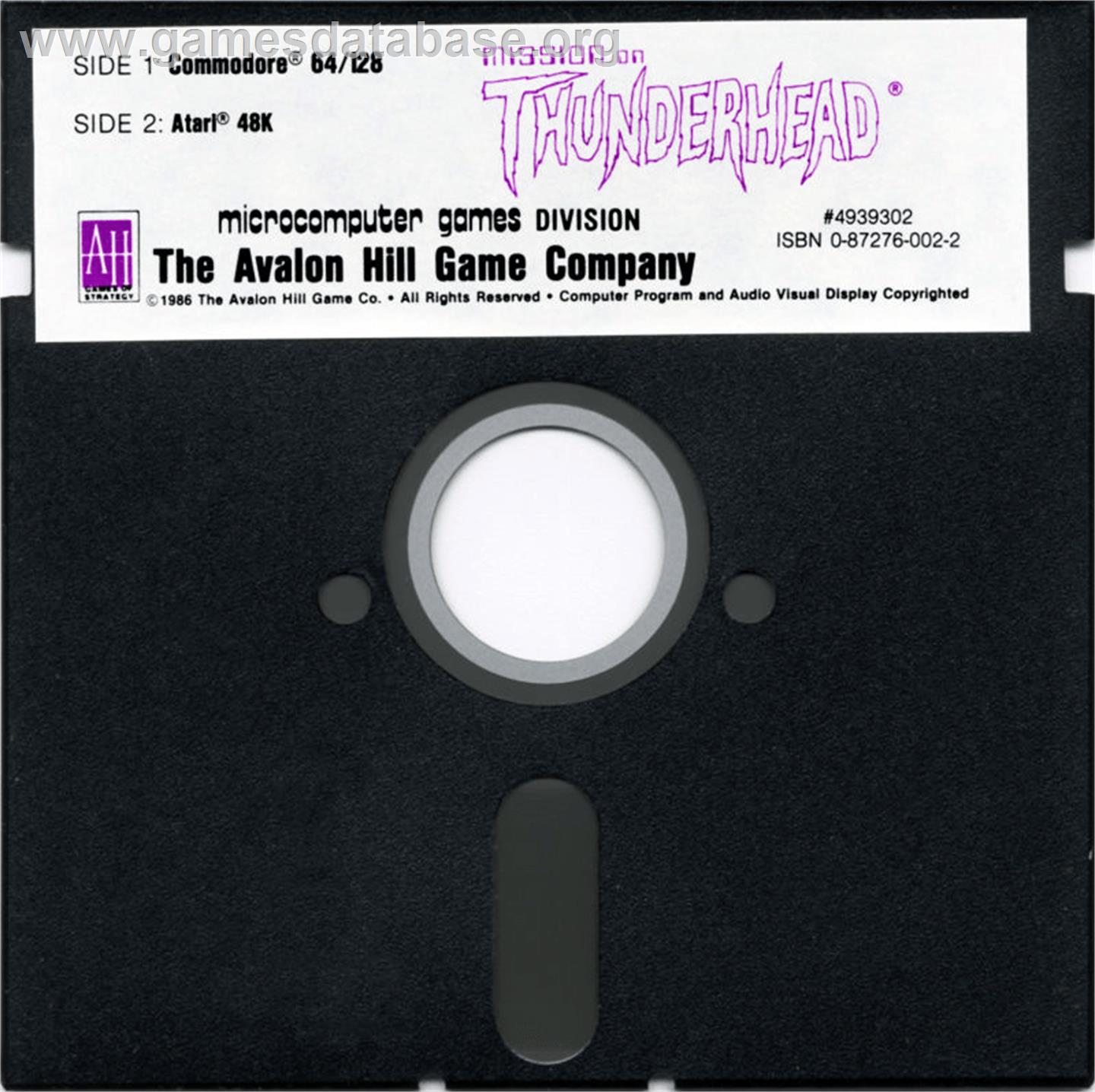 Mission on Thunderhead - Atari 8-bit - Artwork - Cartridge