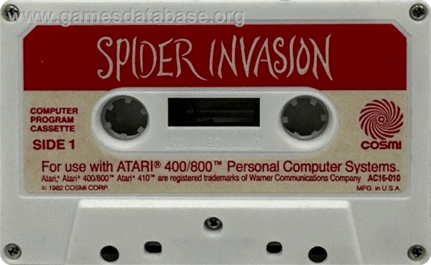Spider Invasion - Atari 8-bit - Artwork - Cartridge