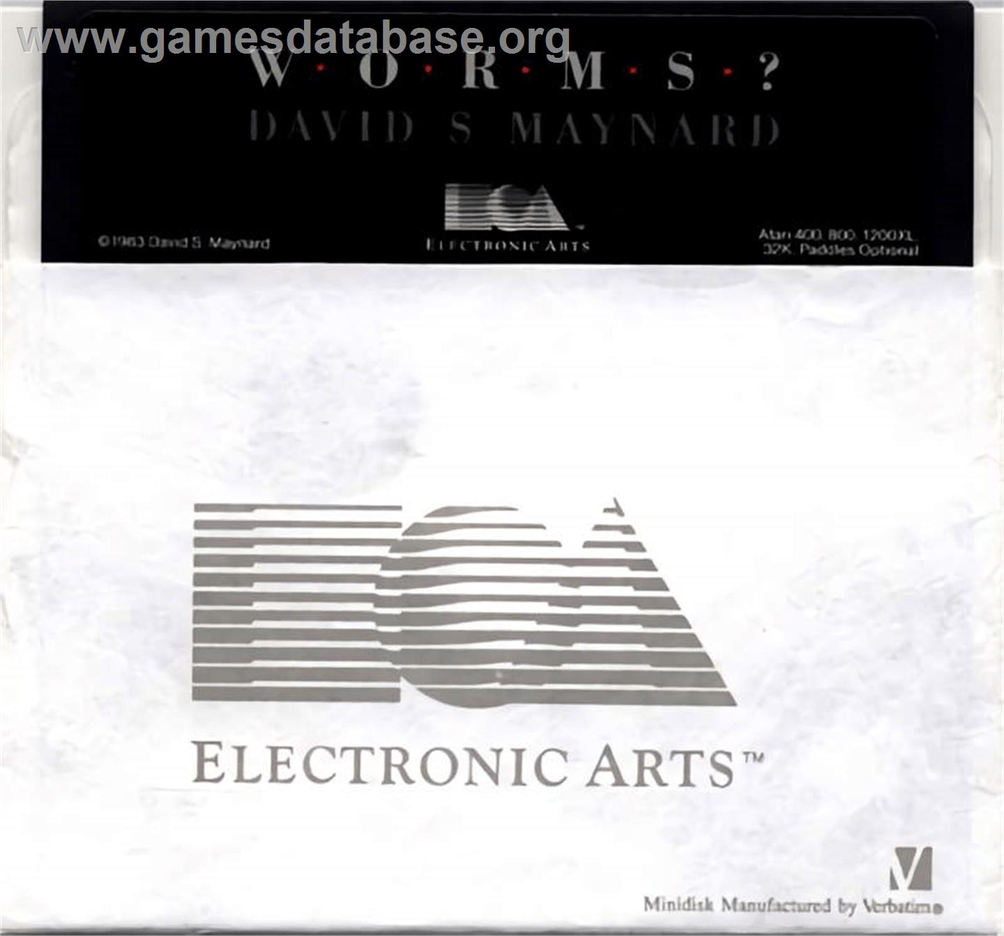 Worms - Atari 8-bit - Artwork - Cartridge