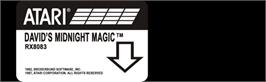 Top of cartridge artwork for David's Midnight Magic on the Atari 8-bit.