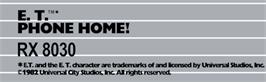 Top of cartridge artwork for E.T. Phone Home on the Atari 8-bit.
