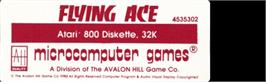 Top of cartridge artwork for Flying Ace on the Atari 8-bit.