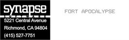 Top of cartridge artwork for Fort Apocalypse on the Atari 8-bit.