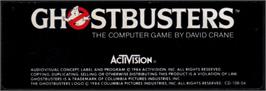 Top of cartridge artwork for Ghostbusters on the Atari 8-bit.