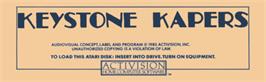 Top of cartridge artwork for Keystone Kapers on the Atari 8-bit.