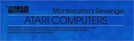 Top of cartridge artwork for Montezuma's Revenge on the Atari 8-bit.