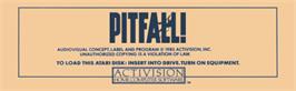 Top of cartridge artwork for Pitfall on the Atari 8-bit.