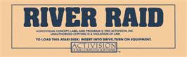 Top of cartridge artwork for River Raid on the Atari 8-bit.