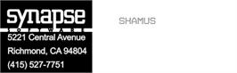 Top of cartridge artwork for Shamus on the Atari 8-bit.