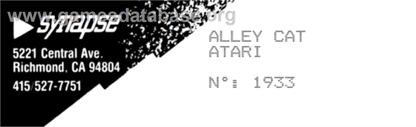 Alley Cat - Atari 8-bit - Artwork - Cartridge Top
