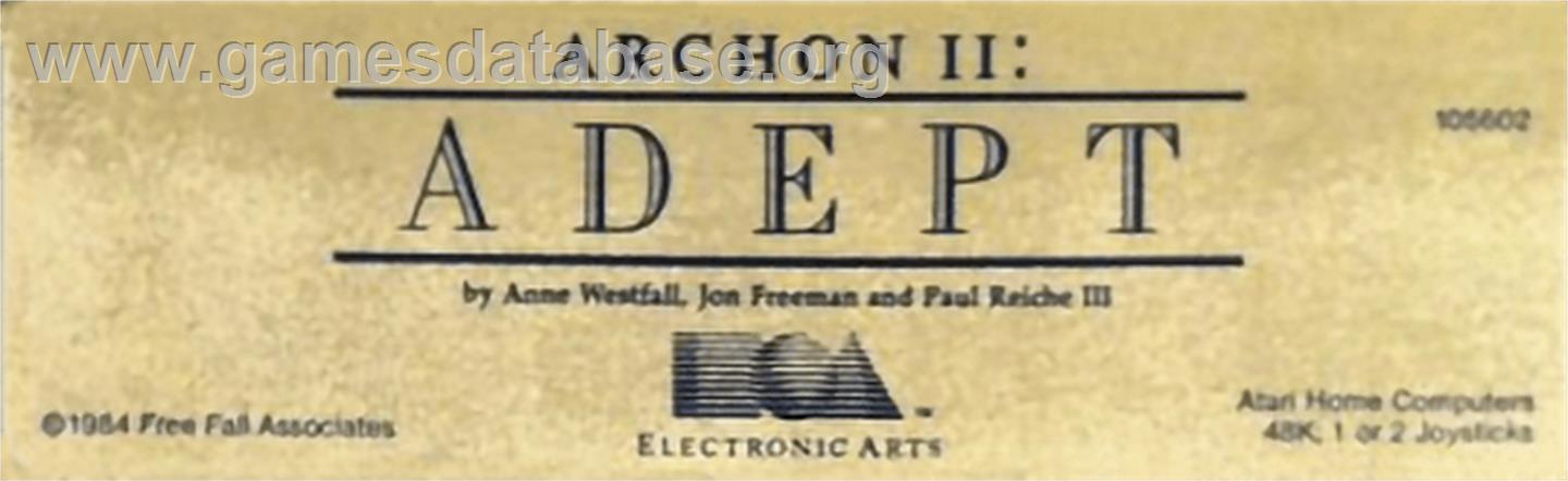 Archon 2: Adept - Atari 8-bit - Artwork - Cartridge Top