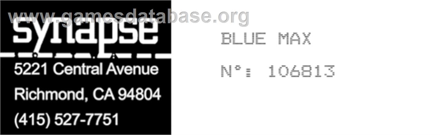Blue Max - Atari 8-bit - Artwork - Cartridge Top