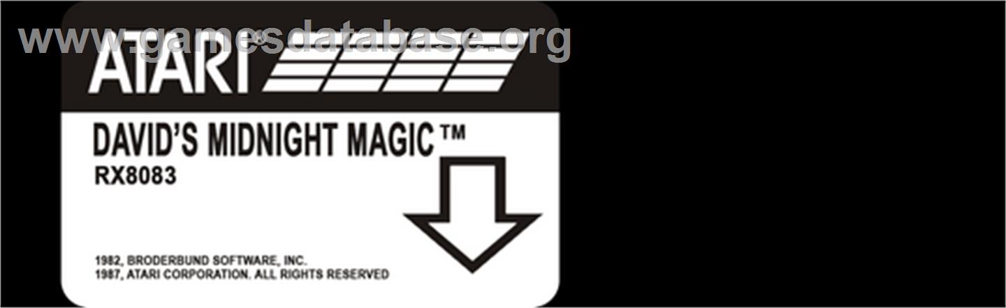 David's Midnight Magic - Atari 8-bit - Artwork - Cartridge Top