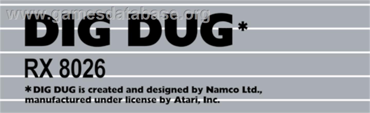Dig Dug - Atari 8-bit - Artwork - Cartridge Top