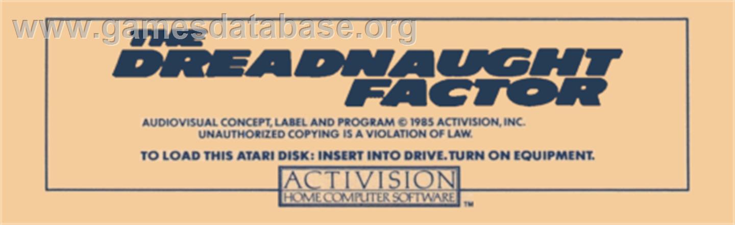 Dreadnaught Factor - Atari 8-bit - Artwork - Cartridge Top
