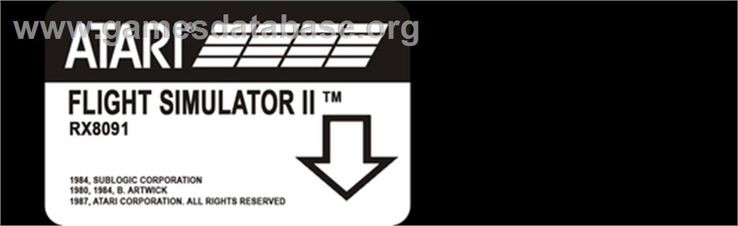 Flight Simulator 2 - Atari 8-bit - Artwork - Cartridge Top