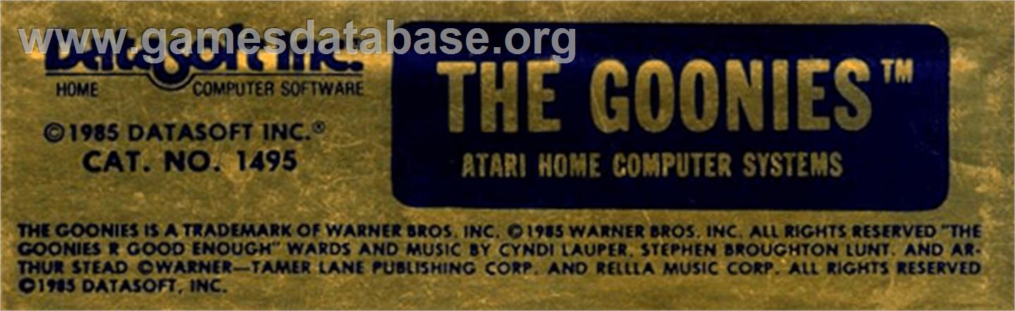 Goonies, The - Atari 8-bit - Artwork - Cartridge Top