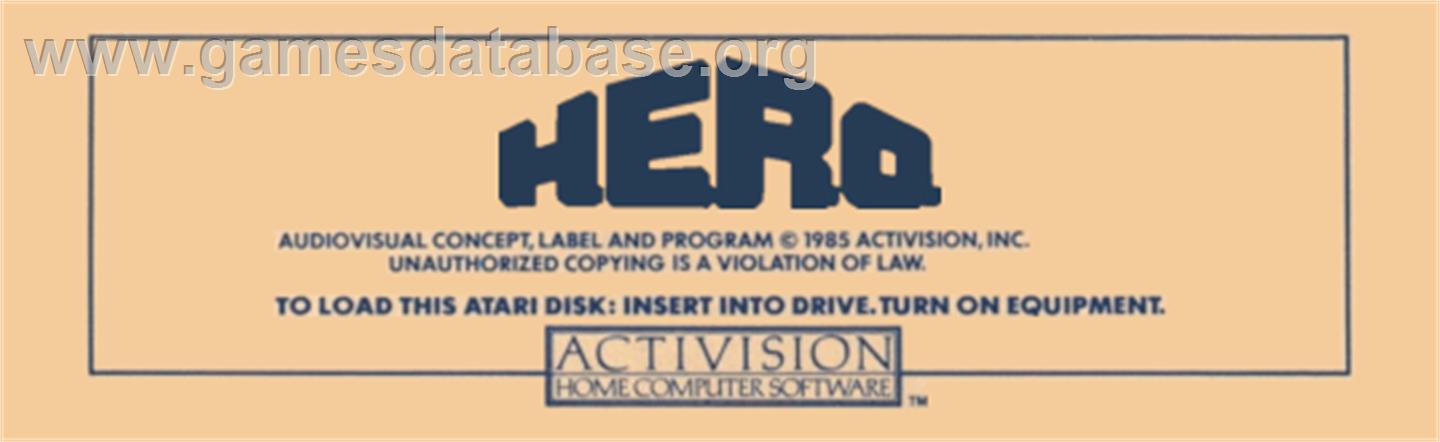HERO - Atari 8-bit - Artwork - Cartridge Top