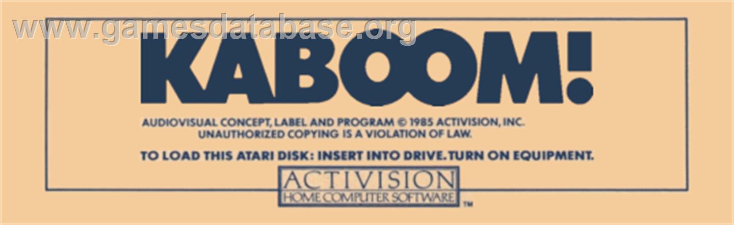 Kaboom - Atari 8-bit - Artwork - Cartridge Top