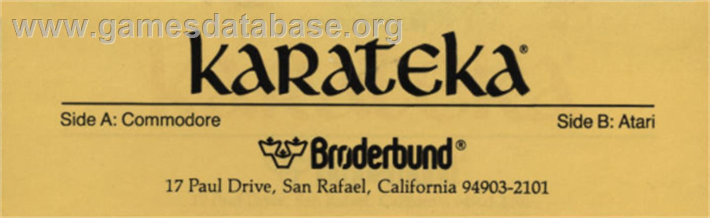 Karateka - Atari 8-bit - Artwork - Cartridge Top