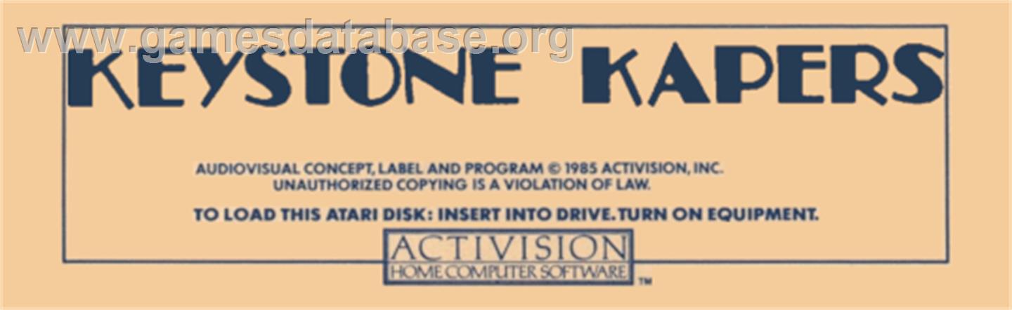 Keystone Kapers - Atari 8-bit - Artwork - Cartridge Top