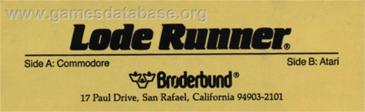 Lode Runner - Atari 8-bit - Artwork - Cartridge Top