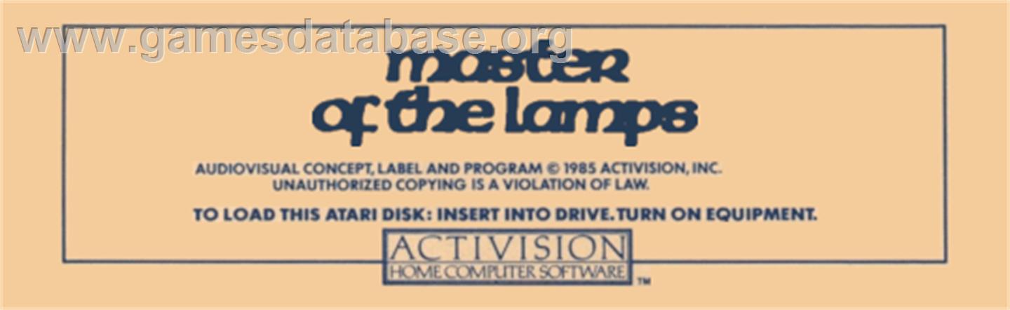 Master of the Lamps - Atari 8-bit - Artwork - Cartridge Top