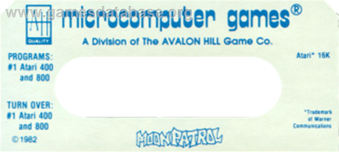 Moon Patrol (avalon Hill) - Atari 8-bit - Artwork - Cartridge Top