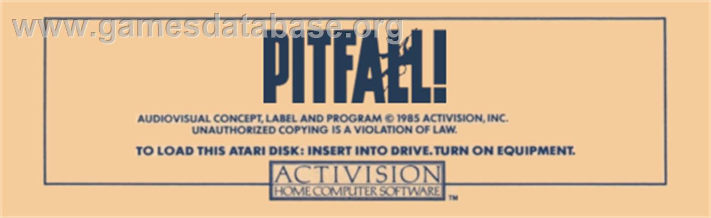 Pitfall - Atari 8-bit - Artwork - Cartridge Top